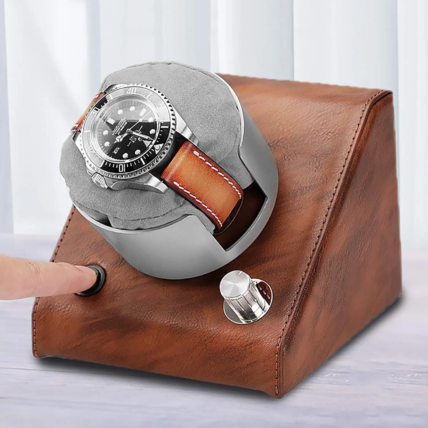 Box Multi-Gear Mechanical execute situated imitative scrutinize target Watch Swing Device -po Chandelier Chandelier Watch Winders Retro Leather Watch Shaker Silent Motor Watch Winding 