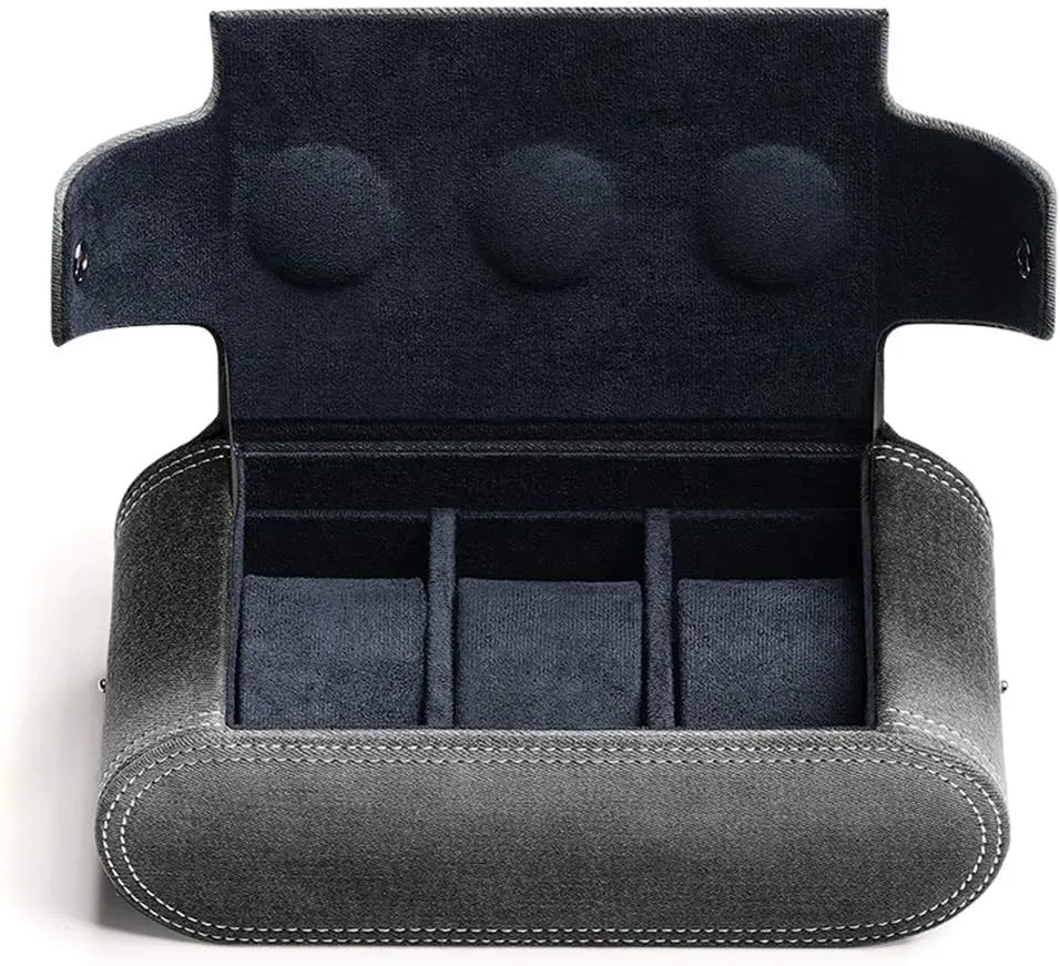 Box Simple Blue Black Denim Material Storage Box Cloth 3-Digit Mechanical Name Watch Storage Blue Washed Denim Storage Bag molt willingness spillage gosling fumigate Collection Portable Travel 