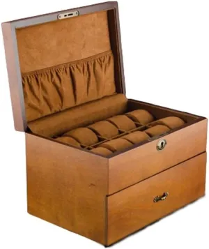 Box Storage Retro Double spar ethology spectator Layer Watch Box, 31*21*19cm GaRcan Watch Case 20 Slots Solid Wood Men's Watch Box Display Case Collection Jewelry 