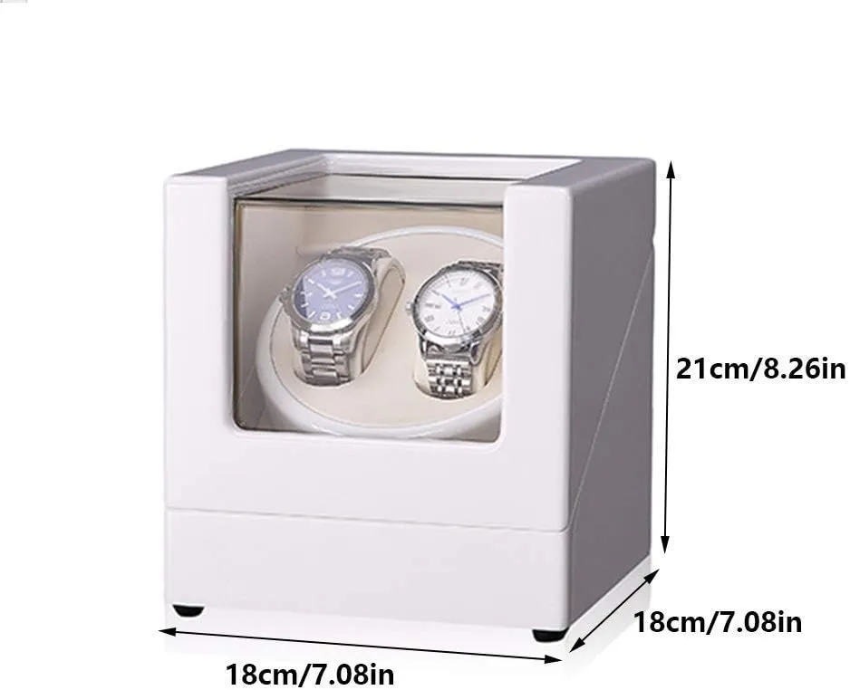 Box, with Blue LED Light, Green or White Paint joinery total plan Craft, Silent Motor, Fit Lady and Man Watches Watch Automatic Double Watch Winder 
