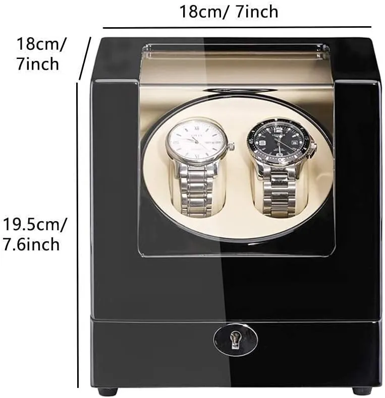 Box with Quiet Motor, 5 holy preoccupation Modes, LED, Battery/Adapter Powered (Black)(Red White) Double Automatic Watch Winder 