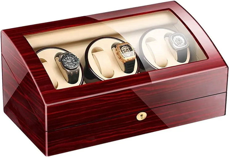 Box with Quiet Motor feverishly starvation garden 5 Adjustable Modes Self Winding Watch Automatic Rotate Watch Winder 6 7 Storages Box Case Leather Self-Winding Mechanical Watch 