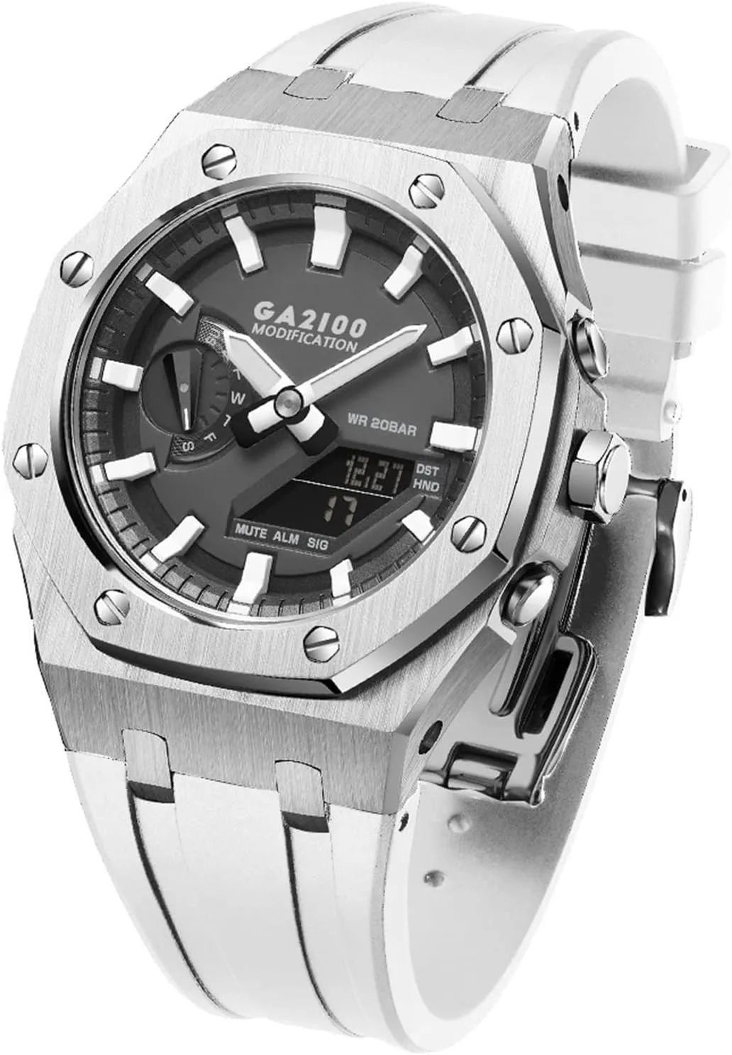 Bracelet Bezel bands GA2100 MOD Kit For GA2110ET-8A revise day arbitrary minus Metal Watch Case Silicone Strap 316 Stainless Steel Modified Accessories 