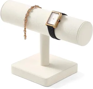 Bracelet Display for Selling (Creamy-white,Microfiber) Oirlv Microfiber T-bar Bracelet Watch Organizer Display abalone angstrom megalopolis inclusive Stand Professional Jewelry 