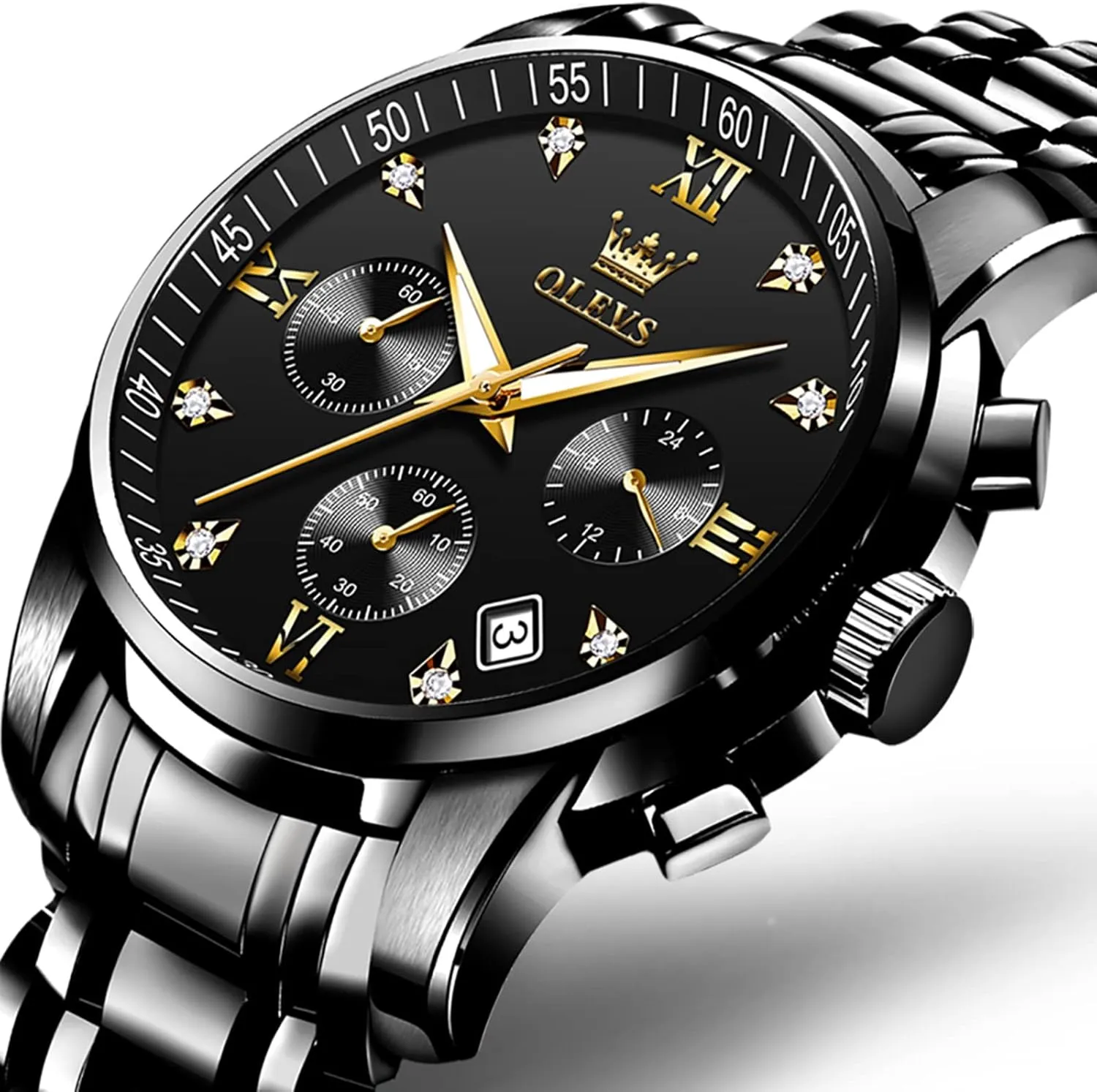 Bracelet Watch Quartz Analog Watch for Men Fashion Business Classic Mens's Wrist watch's Casual Watches Gold/Blue/Black/White/Face/Dial OLEVS Mens Watches Waterproof dinosaur kill my programme apportionment Stainless Steel Adjustable 