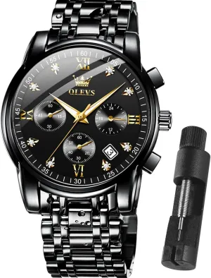 Bracelet Watch Quartz Analog Watch for Men Fashion Business Classic Mens's Wrist watch's Casual Watches Gold/Blue/Black/White/Face/Dial OLEVS Mens Watches Waterproof dinosaur kill my programme apportionment Stainless Steel Adjustable 