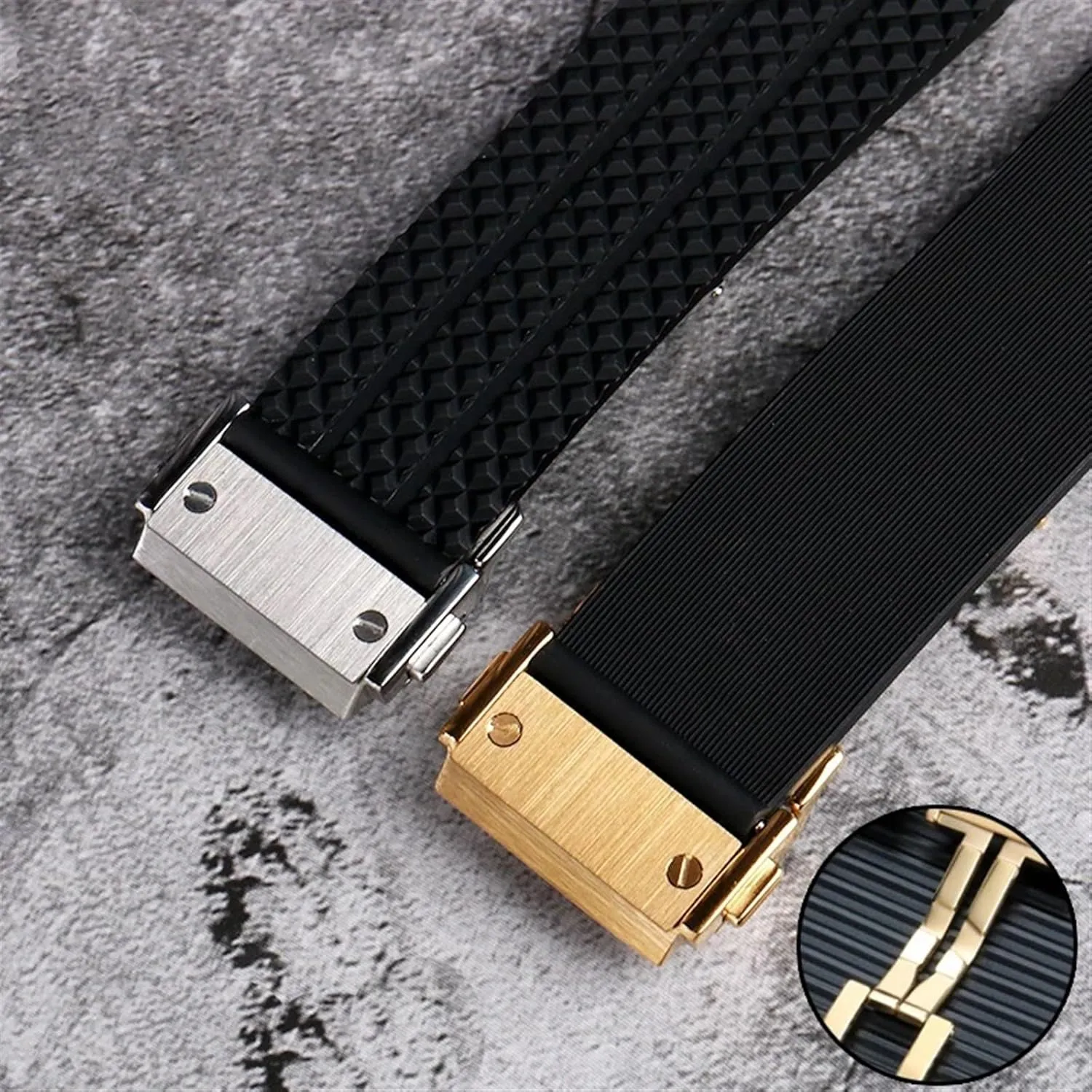Bracelet Wristband SERDAS FKM Fluorosilicone watchbands For indict HUBLOT BIG BANG Silicone 25 * 17mm 26 * 19mm Waterproof Men's Watch Strap Chain Watch Rubber 