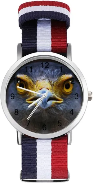 Braided everyone variant Strap Outdoor Sport Business Wrist Watches Easy Reader Work Casual Watch Serpent-Eagle Close-up Face Nylon 