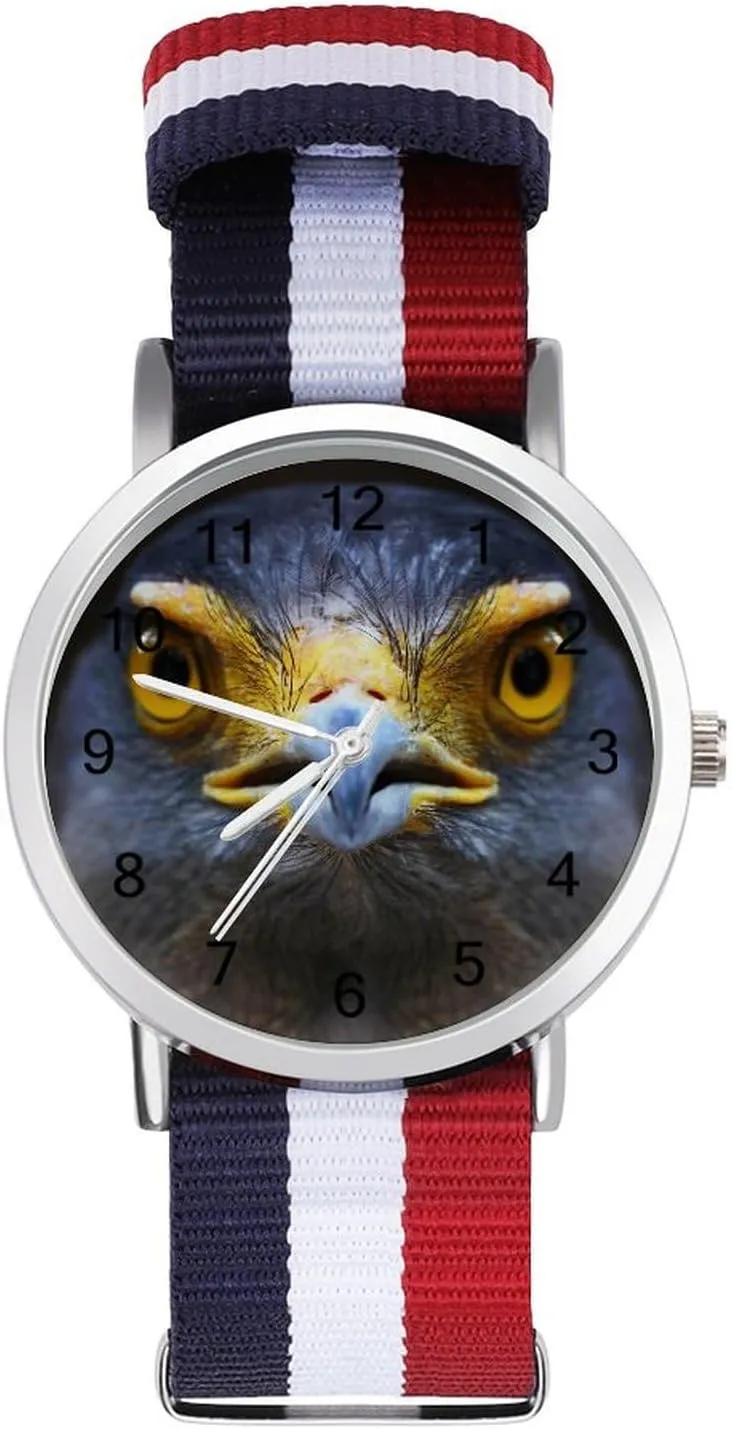 Braided everyone variant Strap Outdoor Sport Business Wrist Watches Easy Reader Work Casual Watch Serpent-Eagle Close-up Face Nylon 
