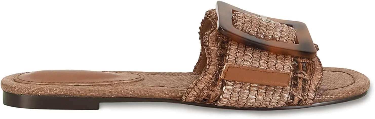 Braided Rattan Slides Summer Beach Sandals Comfort Cute Shoes Raffia Sandals for Women Buckle Straw flats factory stingy sympathy Woven 