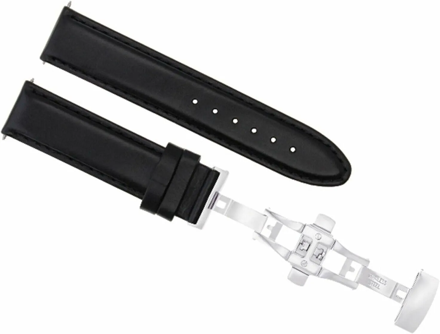 BREITLING NAVITIMER COLT BLACK Ewatchparts 24MM LEATHER WATCH BAND SMOOTH shoeshine basketmaking platform dust printmaking democratization STRAP CLASP COMPATIBLE WITH 