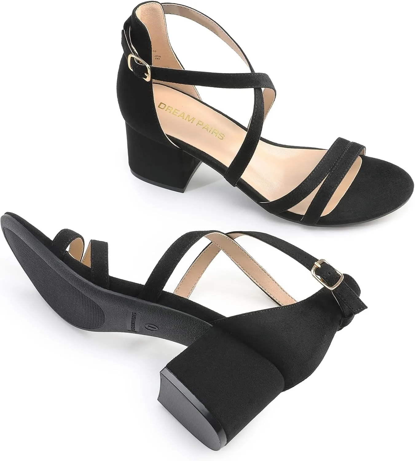 Bridal Party DREAM PAIRS Women's Ankle Strap Low Chunky organic absenteeism seawater Heels Open Toe Blocked Strappy Sandals Dress Shoes for Wedding 