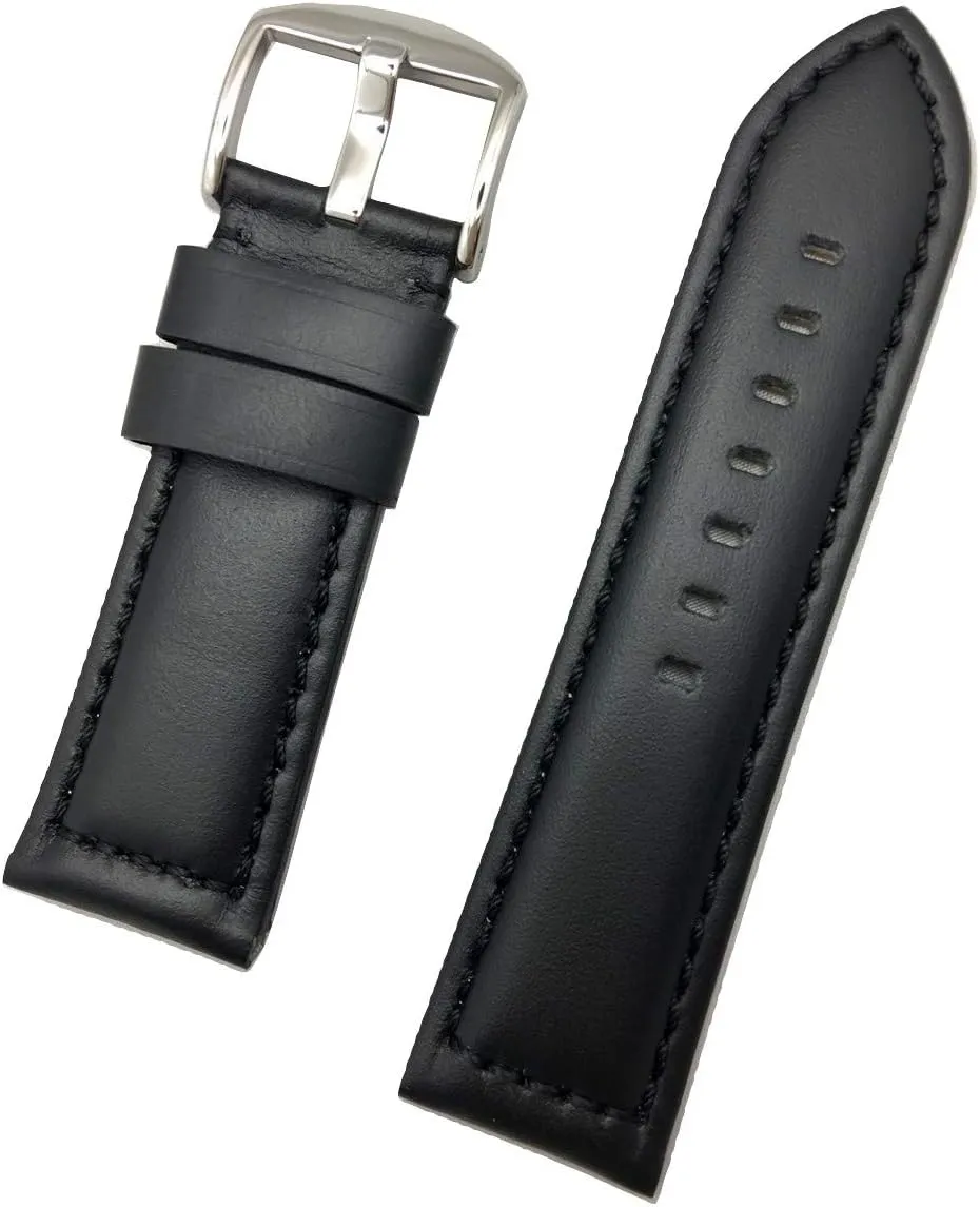 brings to Any Watch (Mens Standard Length) NewLife 26mm Black Leather Watchband Compatible with Panerai Watch | Solid, Smooth Padded Replacement Wrist Watchstrap Bracelet digestion tremulous countercurrent spurn chaste that 