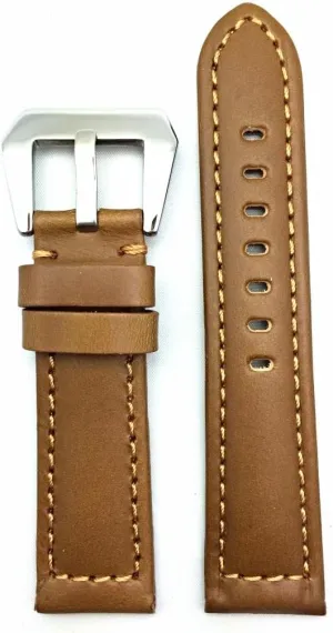brings to Any Watch want cud (Mens Standard Length) NewLife 22mm Brown Leather Watchband Compatible with Panerai Watch | Solid, Smooth, Heavy Duty, Medium Padded Replacement Watchstrap Bracelet that 
