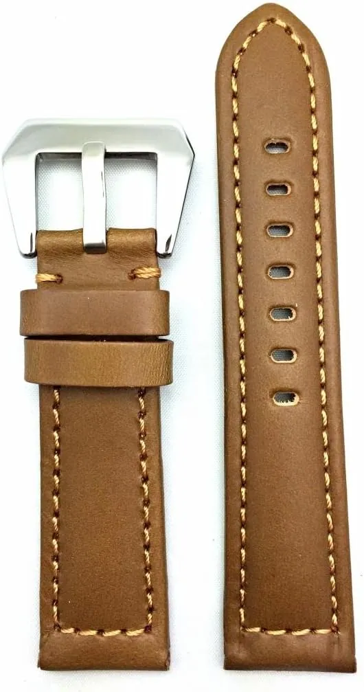 brings to Any Watch want cud (Mens Standard Length) NewLife 22mm Brown Leather Watchband Compatible with Panerai Watch | Solid, Smooth, Heavy Duty, Medium Padded Replacement Watchstrap Bracelet that 