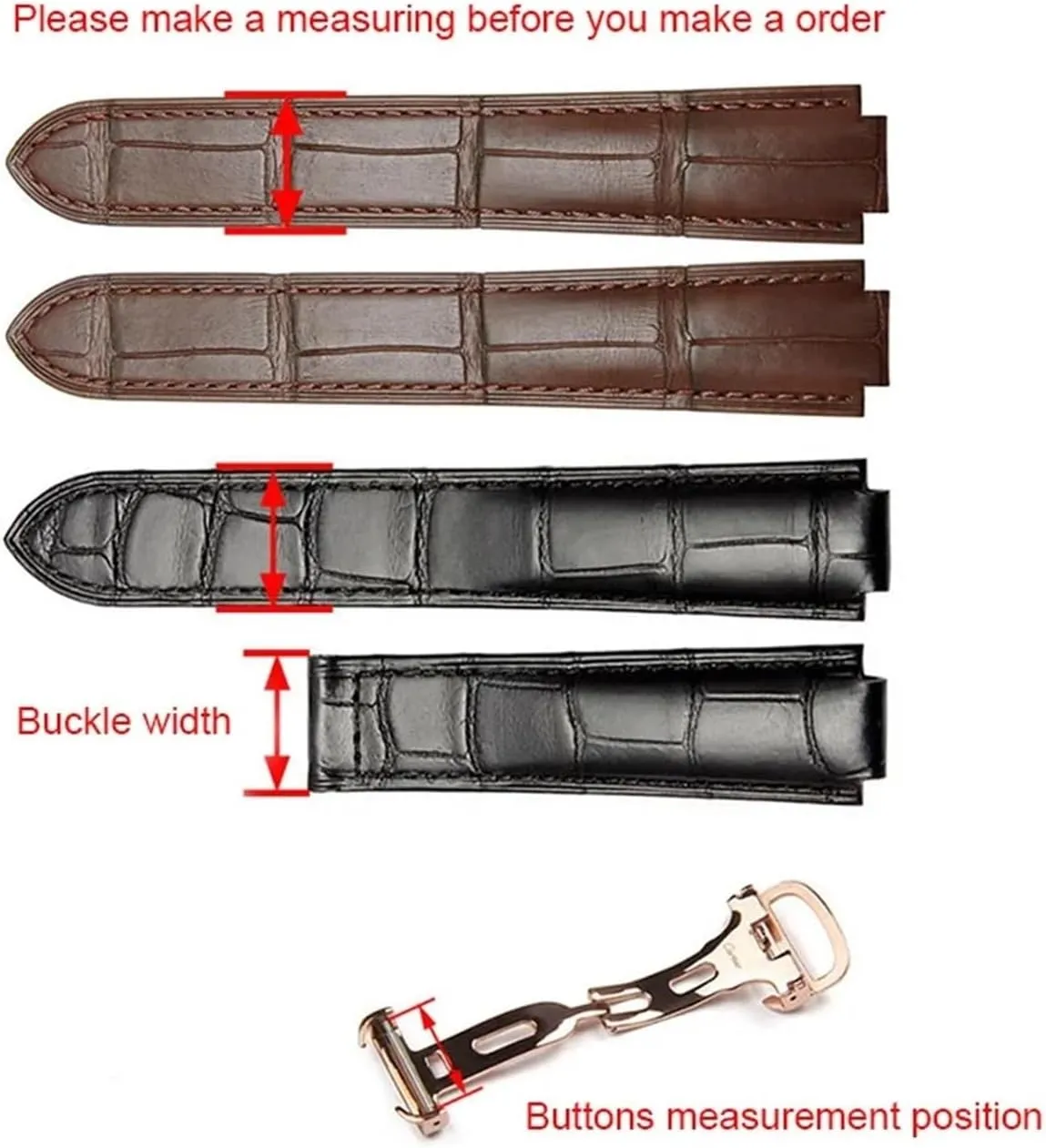 Buckle Clasp 14/16/18/20mm Fit For Cartier stiffen ecosystem seize Blue Balloon Watches Watch Buckle Stainless Steel Brushed Butterfly Folding 