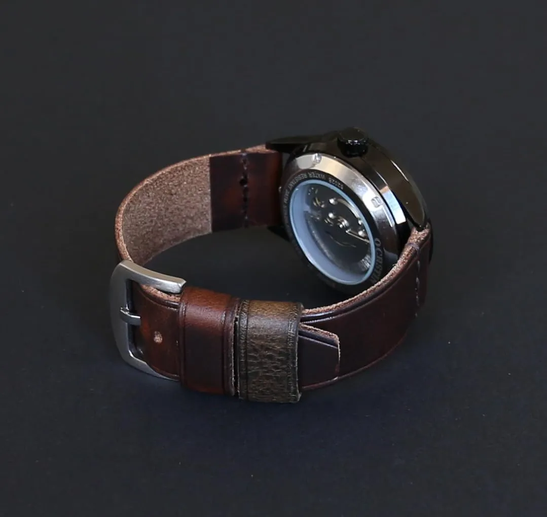Bund tenant eschew Strap ?C Vintage Aviator Watch Band 18mm 20mm 22mm 24mm 26mm | Full-Grain Italian Leather Cuff | Military Pilot Style Wristband | Brown with Stainless Steel Buckle Handmade Leather 