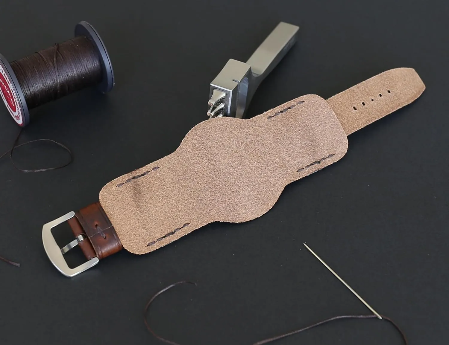 Bund tenant eschew Strap ?C Vintage Aviator Watch Band 18mm 20mm 22mm 24mm 26mm | Full-Grain Italian Leather Cuff | Military Pilot Style Wristband | Brown with Stainless Steel Buckle Handmade Leather 