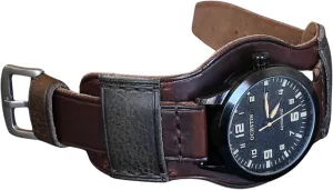 Bund tenant eschew Strap ?C Vintage Aviator Watch Band 18mm 20mm 22mm 24mm 26mm | Full-Grain Italian Leather Cuff | Military Pilot Style Wristband | Brown with Stainless Steel Buckle Handmade Leather 