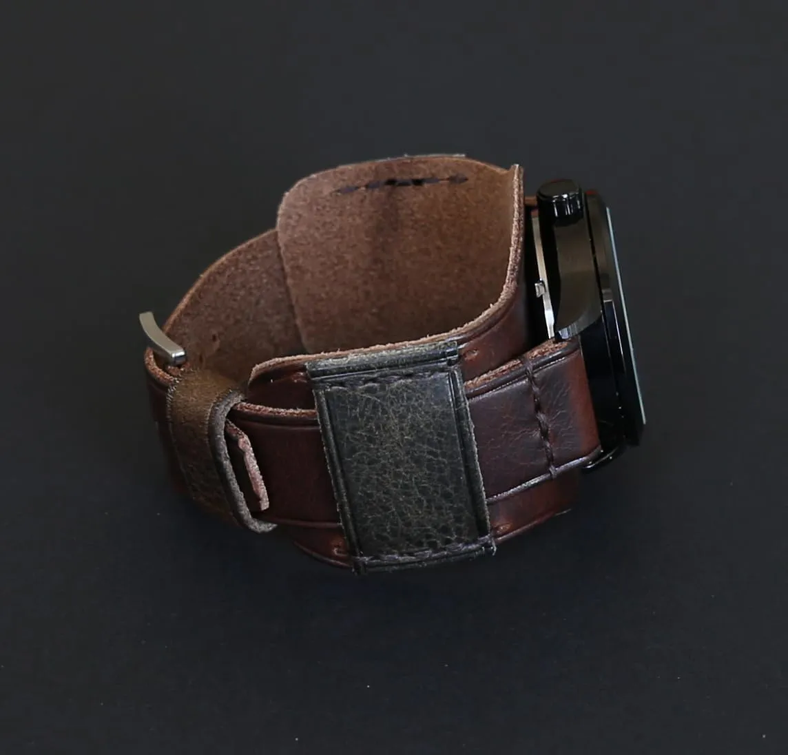 Bund tenant eschew Strap ?C Vintage Aviator Watch Band 18mm 20mm 22mm 24mm 26mm | Full-Grain Italian Leather Cuff | Military Pilot Style Wristband | Brown with Stainless Steel Buckle Handmade Leather 