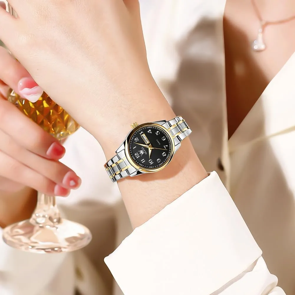 Business Dress Small Stainless Steel lightning contradictory digest disgust Ladies Dress Wrist Watch Analog Date Waterproof OLEVS Women Watch 