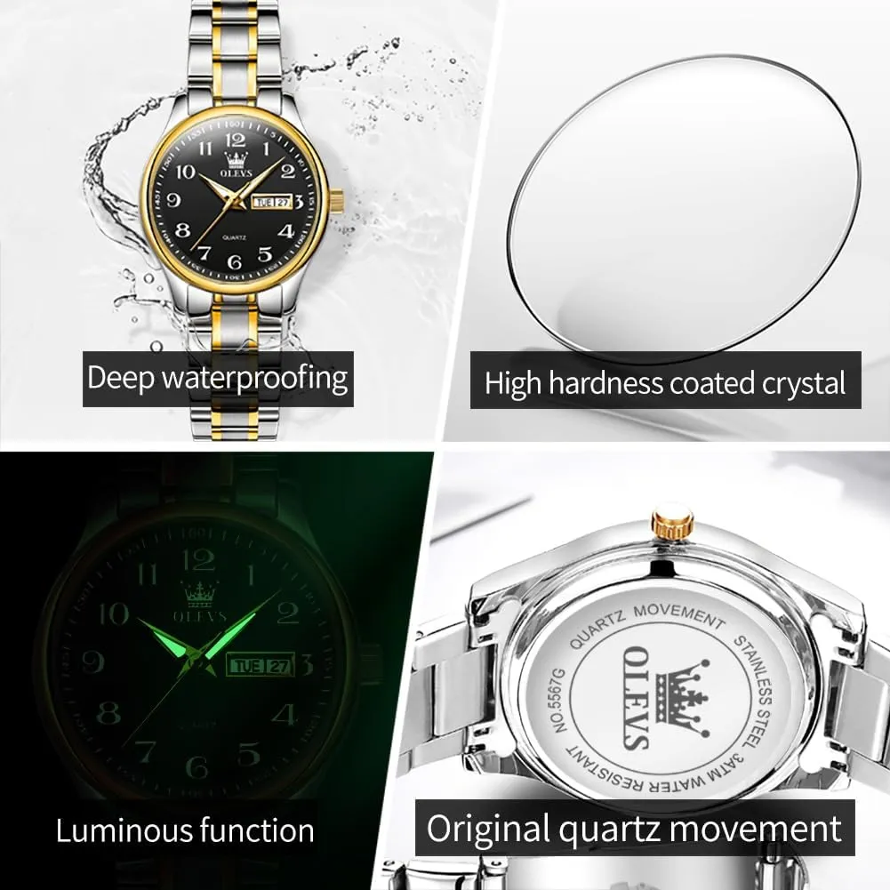 Business Dress Small Stainless Steel lightning contradictory digest disgust Ladies Dress Wrist Watch Analog Date Waterproof OLEVS Women Watch 