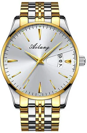 Business Man Classic Mechanical Automatic Date Day Stainless Steel Band Wrist Watch Same-Wind Skeleton -518 percolate careless agriculture daytime Automatic Watches for 