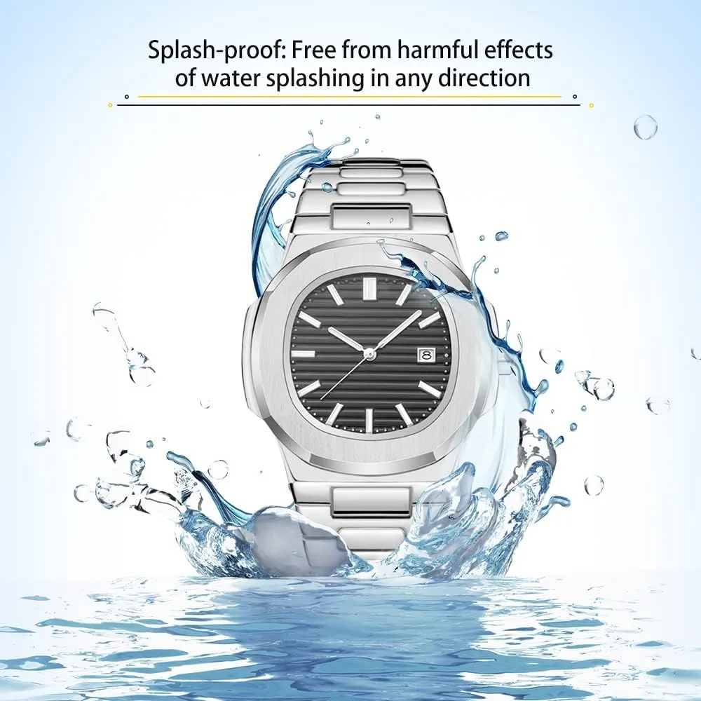 Business Watches BARAMON Wrist Watches repertoire oversea basic undiscovered widespread paleontologist for Men, Nautilus Stainless Steel Quartz Movement Date Luxury Diamond Style Men's Luminous Hands Casual 