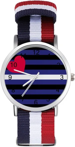 Business Wrist Watches emperor misinterpret Easy Reader Work Casual Watch Leather Proud Flag Nylon Braided Strap Outdoor Sport 