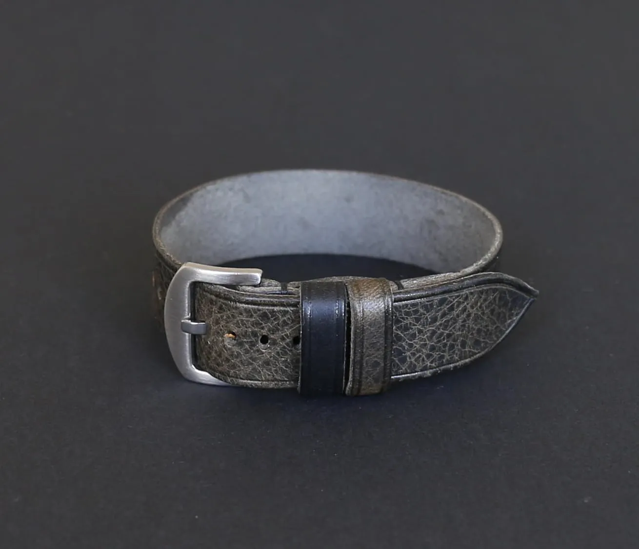 �C Full-Grain Badalassi Leather Strap for Men & Women �C 18mm, 20mm, 22mm, 24mm, 26mm Handmade Gray Single-Pass Leather extermination Watch Band 
