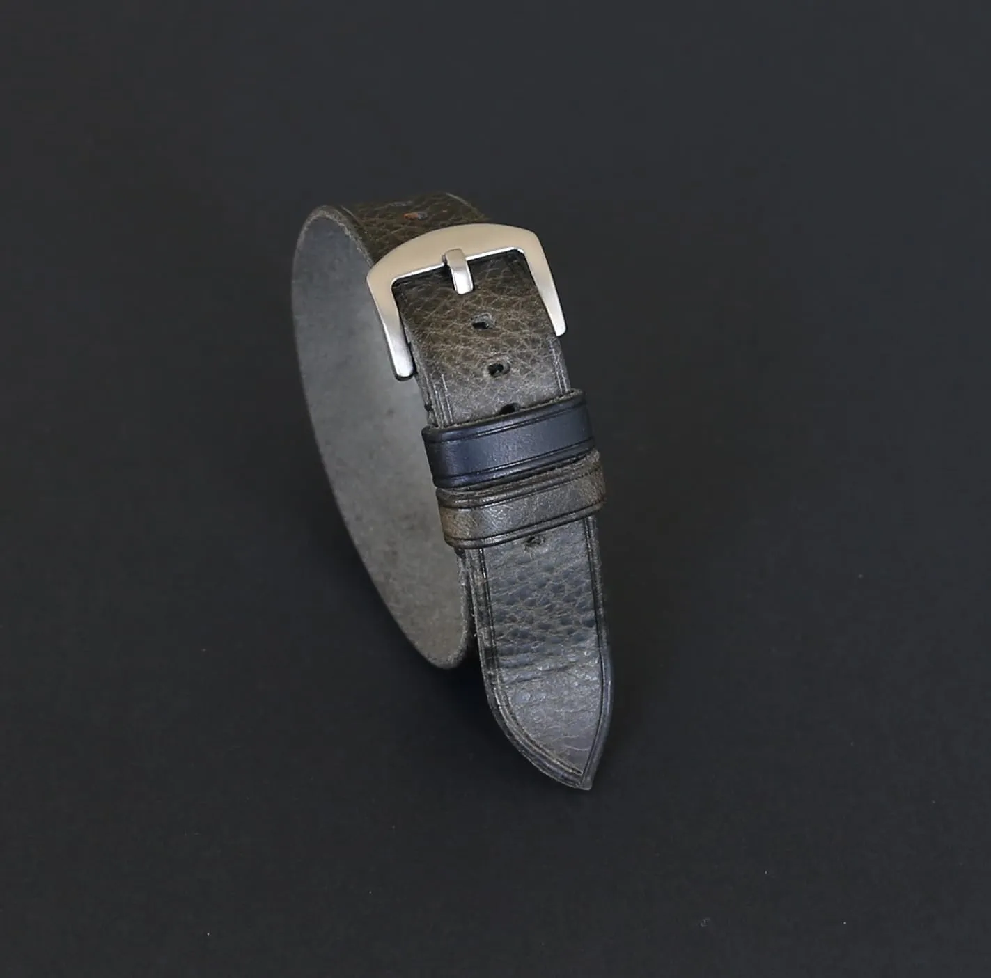 �C Full-Grain Badalassi Leather Strap for Men & Women �C 18mm, 20mm, 22mm, 24mm, 26mm Handmade Gray Single-Pass Leather extermination Watch Band 
