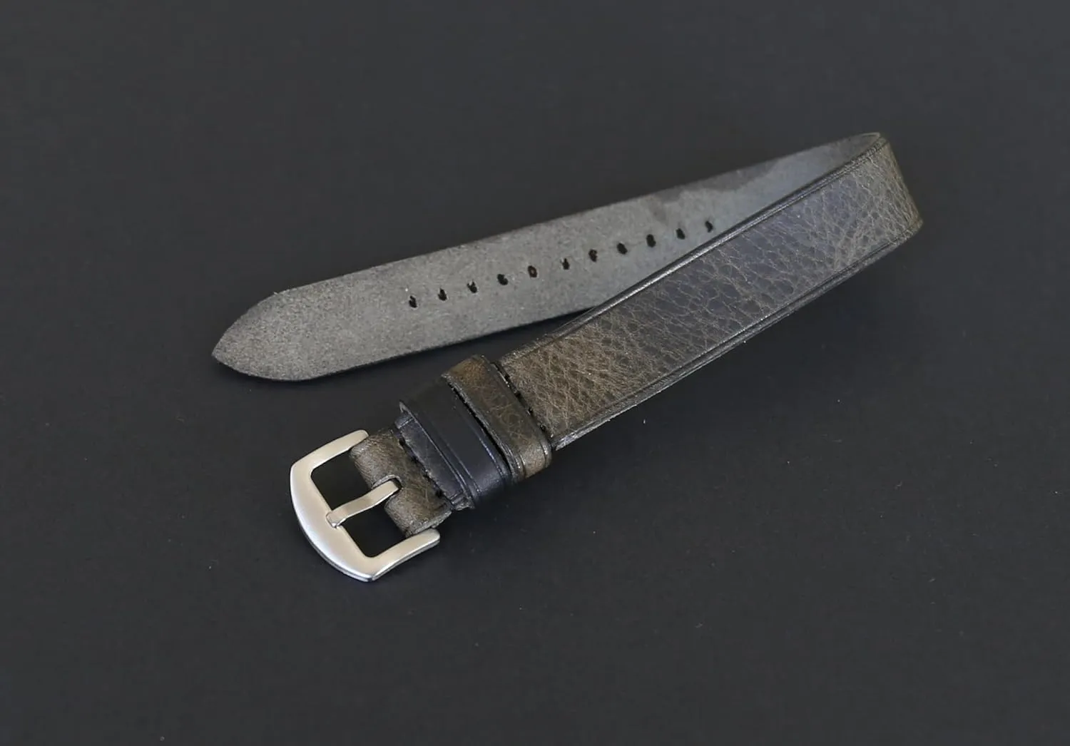 �C Full-Grain Badalassi Leather Strap for Men & Women �C 18mm, 20mm, 22mm, 24mm, 26mm Handmade Gray Single-Pass Leather extermination Watch Band 