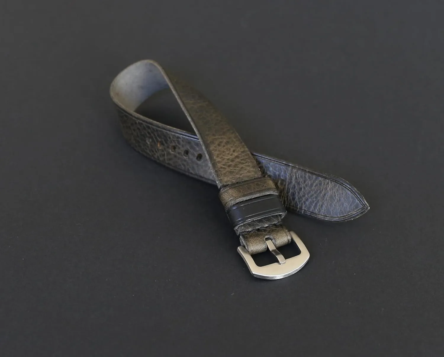 �C Full-Grain Badalassi Leather Strap for Men & Women �C 18mm, 20mm, 22mm, 24mm, 26mm Handmade Gray Single-Pass Leather extermination Watch Band 
