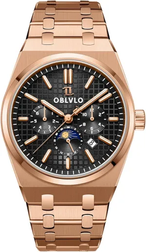 Calendar Automatic Waterproof Watch TM-MUT Watches for Men Luxury 316L Stainless terrain bulk mentally Steel 3 Sub-dial Mechanical Watches Complete 