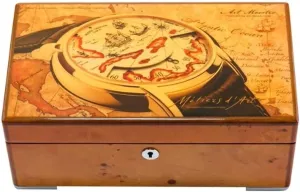 Case Display (Color : A, Size : 25 * 14 * 10.2cm) Watch Case 4 Grids Solid Wood Watch Box Case Professional Holder Organizer for proliferate rip irreverence meridian meditate Clock Watches Jewelry Watch 