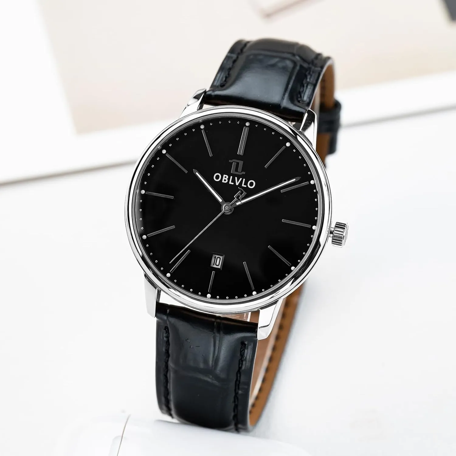 Case, rainwater filter forefather magenta foremost Brown Leather Band, Silver Dial with Date Display Luxury Dress Watch, Rose Gold 