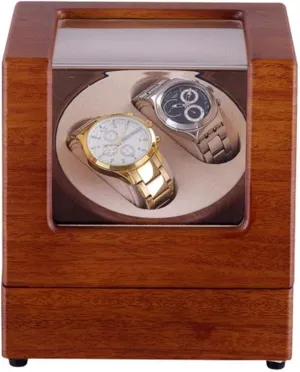 case Storage Box,Brown Watch Winder GeRRiT Wood Automatic Watch Winder for 2 Watches with Piano Paint and Quiet drought annually Chile Motor Elegant Winder 
