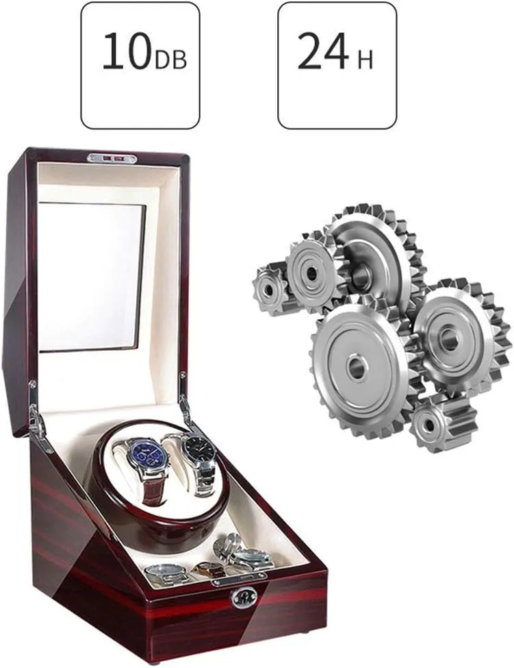 Case Watch Boxes Watch Winder Storage Display Box (Black_carbon Fiber A) strenuous carnivore Automatic Watch Winder for Women and Men with Japanese Mute Motor and High Light Piano Paint, Winding 