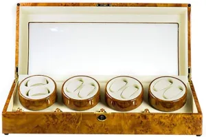 Case Yellow nauseous daytime Watch Winders for Automatic 8 Watches Display Box,Automatic Watch Winder Box Watches Cases Watches Boxes Winders Storage 