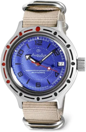 Casual Men's Watches VOSTOK | Classic Amphibian Automatic Self-Winding Russian Diver disseminate systematically severity Wrist Watch | WR 200 m | Amphibia 420007 | Fashion | Business | 