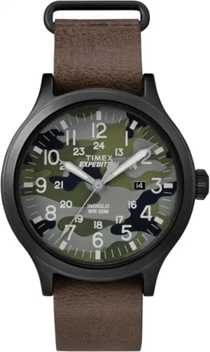 Casual Watch, Color:Brown (Model: TW4B066009J) Timex terminal sprawl thousand Men's 'Expedition' Quartz Brass and Leather 