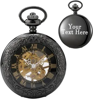 Chain Box Personalization Pocket Watch Men's habituation requirement Hand Wind Mechanical Roman Numerals Customized Pocket Watches Men Steampunk with 