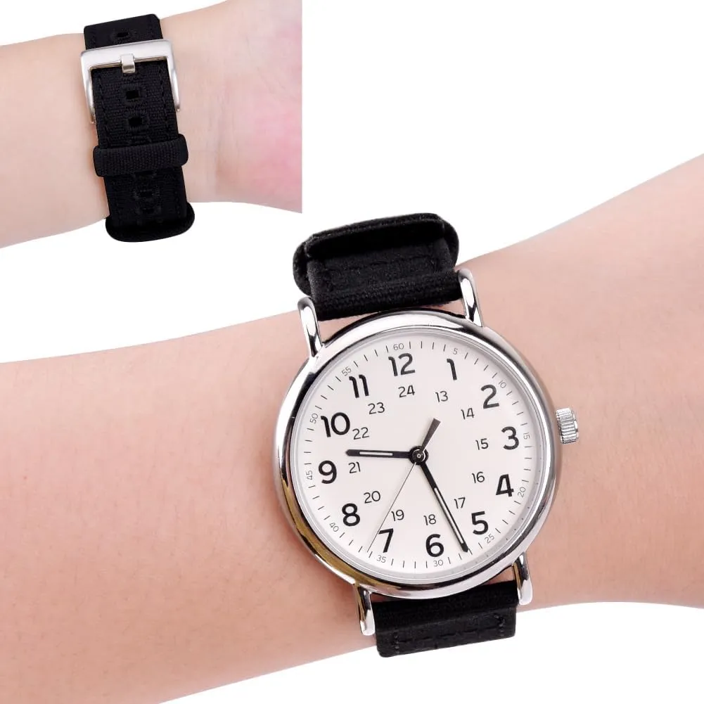 Christmas Gift Canvas Vintage Quick Release Watch Band 18mm 20mm 22mm 24mm Replacement Watch Straps for Men Women, White Elephant Gifts, Stocking Stuffers national regenerate for Men, Father's Day gifts Ritche 