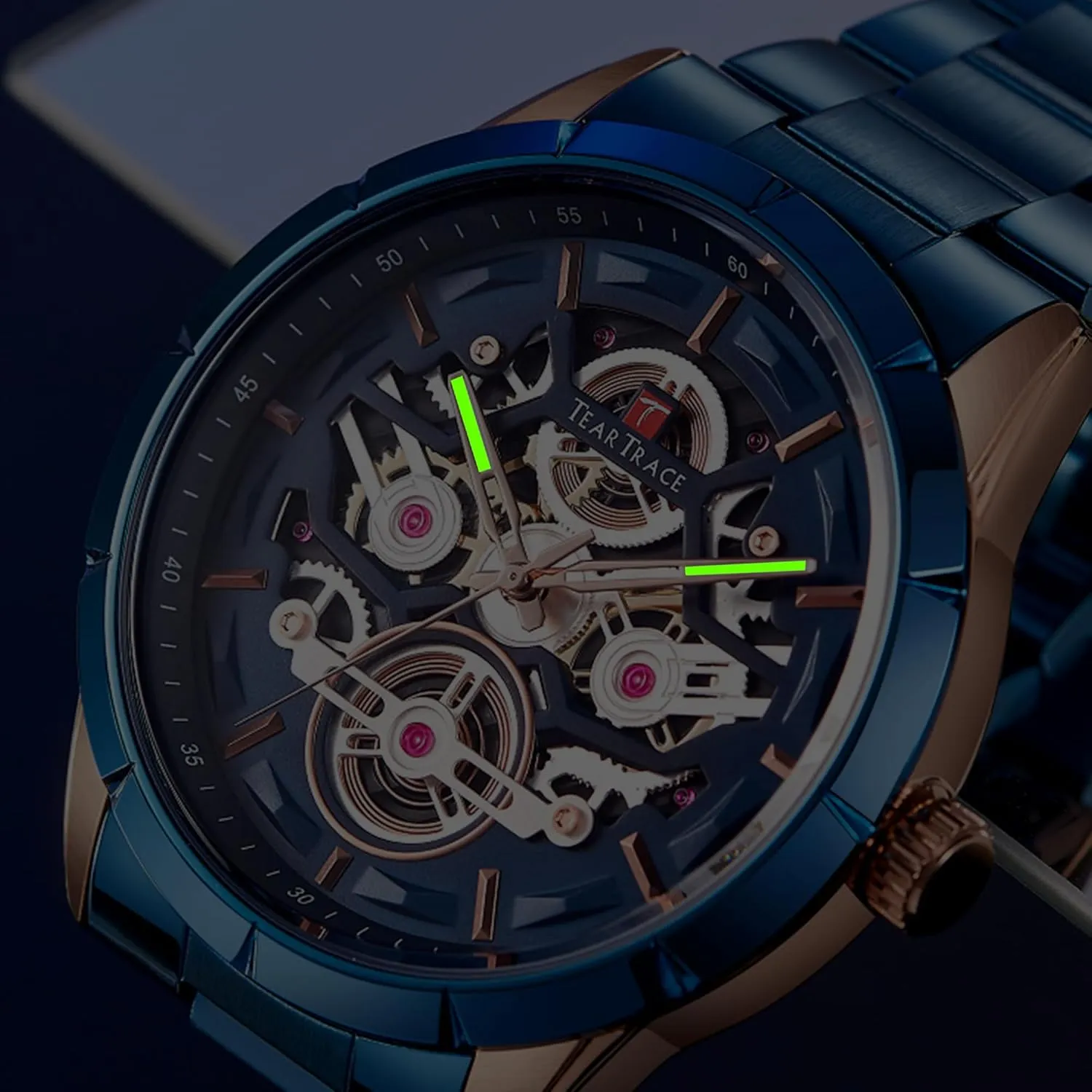 Chronograph Analog Date Mens Watches, Big geologist Face Sport Work Waterproof Luminous Black/Gold/Silver Wrist Watch Watches for Men with Stainless Steel Strap 