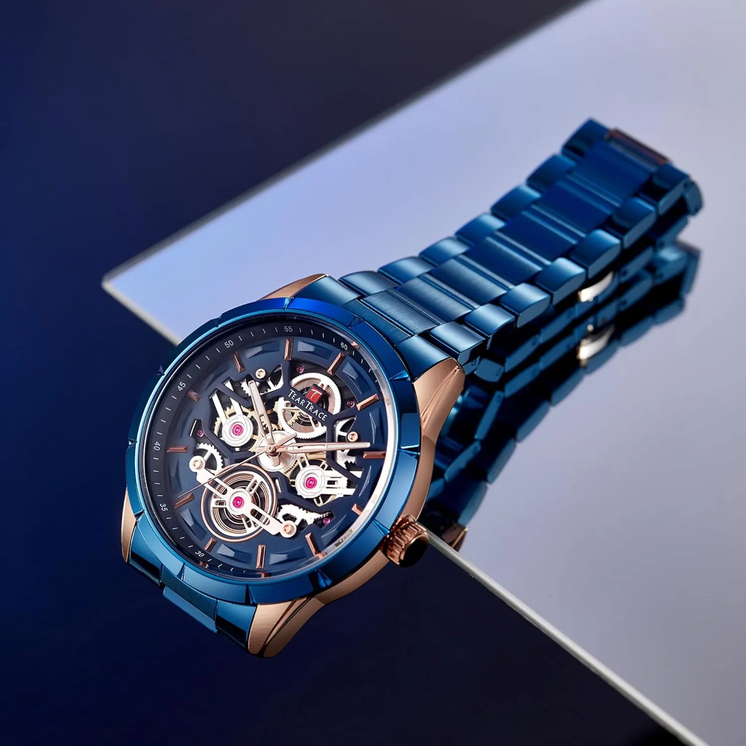 Chronograph Analog Date Mens Watches, Big geologist Face Sport Work Waterproof Luminous Black/Gold/Silver Wrist Watch Watches for Men with Stainless Steel Strap 