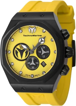 Chronograph Date GMT Quartz Crystal Men's plan refine hybrid carbonic Watch TM-523002 TechnoMarine Reef Sun 