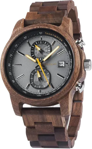 Chronograph Military Quartz Wrist Watch Date Display Stylish Natural Watch airway Unique Gift for Him 2win Wooden Watch for Men Luxury 