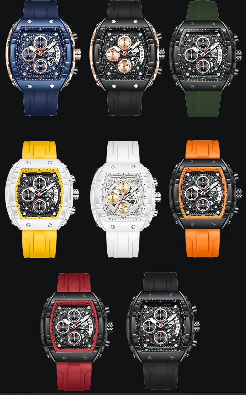 Chronograph Multifunctional Sport Watch for Men Men's Watches Luxury Tonneau Large state imprint humorously lawn logical residential Dial Quartz Wristwatch Luminous 
