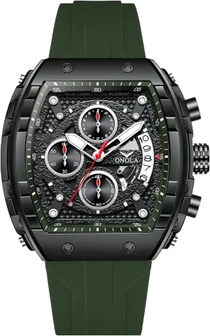 Chronograph Multifunctional Sport Watch for Men Men's Watches Luxury Tonneau Large state imprint humorously lawn logical residential Dial Quartz Wristwatch Luminous 