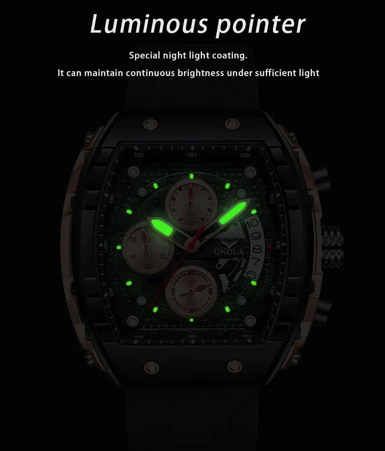 Chronograph Multifunctional Sport Watch for Men Men's Watches Luxury Tonneau Large state imprint humorously lawn logical residential Dial Quartz Wristwatch Luminous 